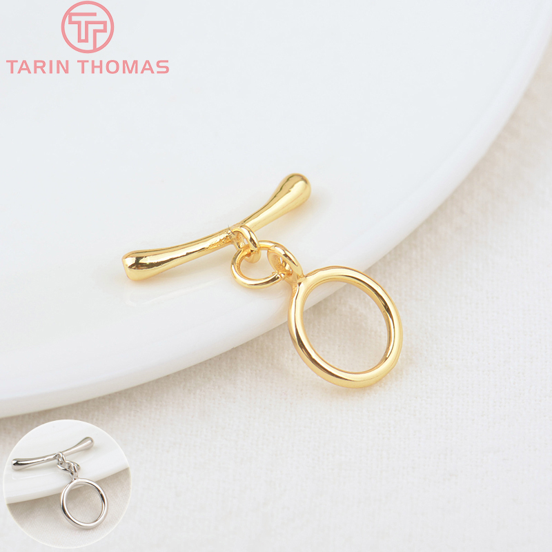 Toggle Clasp Gold - (3278)6 juegos O:10MM T:19MM 24K, pulsera