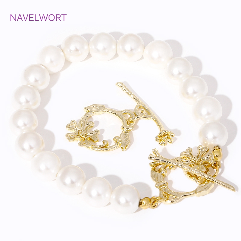 Toggle Clasp Gold - Broche OT de rama de flor