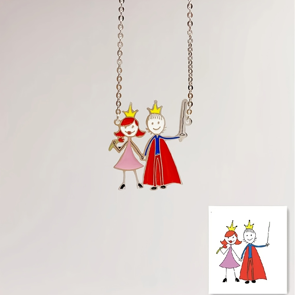 Jewelry Making Drawing - Collar con Colgante Esmaltado Personalizado, Dijes