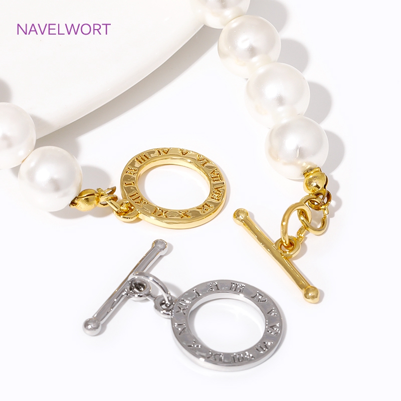 Toggle Clasp Gold - Conectores redondos de cierre OT chapados