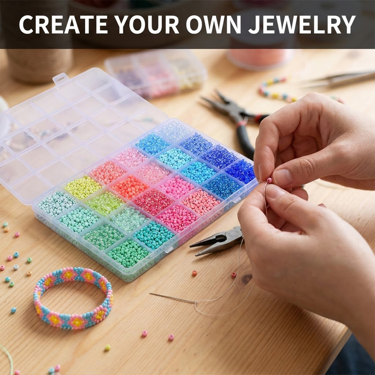 Kit de 5200 Cuentas de Vidrio  - Jewelry Making Online reseña y precio