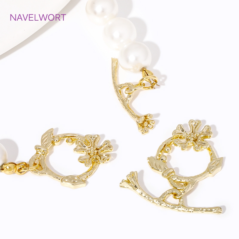 Broche OT de rama de flor chap - Toggle Clasp Gold reseña y precio