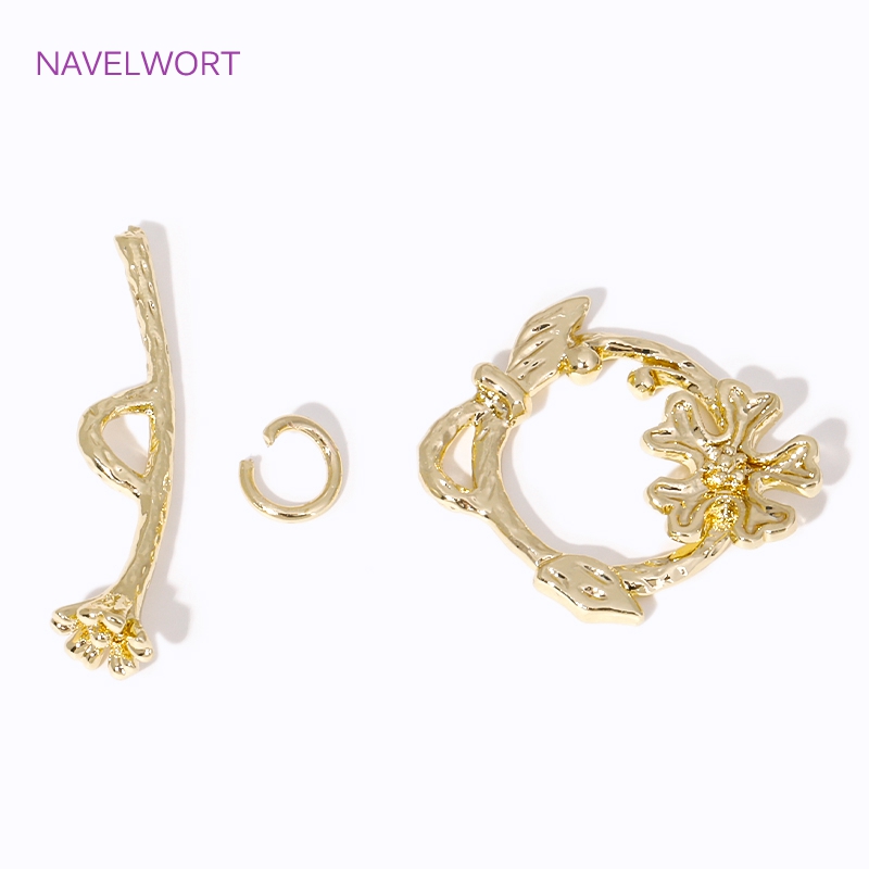 Broche OT de rama de flor chap - Toggle Clasp Gold reseña y precio
