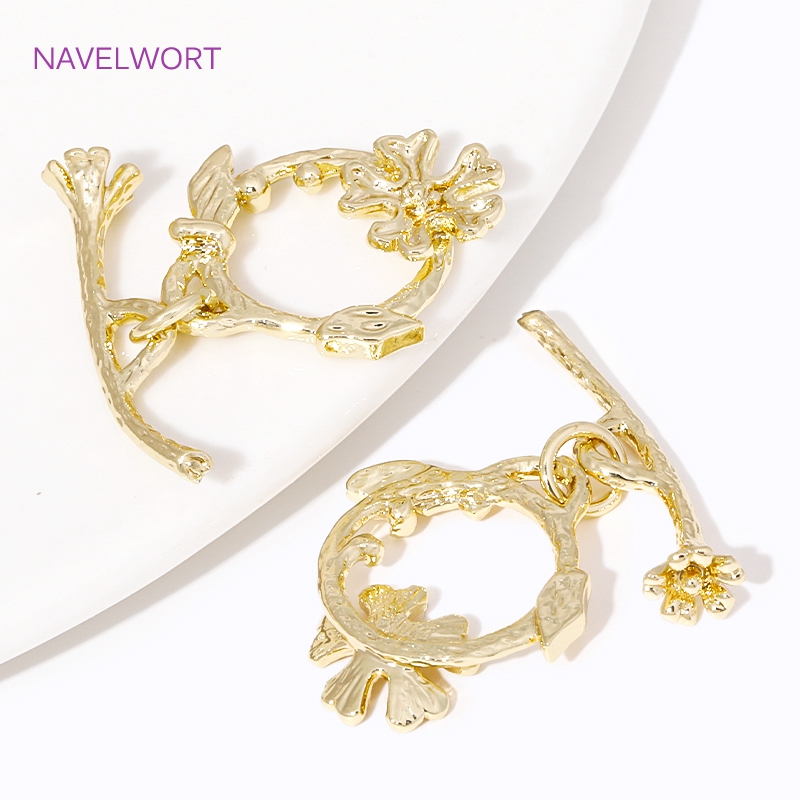 Broche OT de rama de flor chap - Toggle Clasp Gold reseña y precio