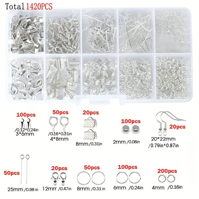 1420 piezas 1 caja Kit de acce - Jewelry Making Rings reseña y precio