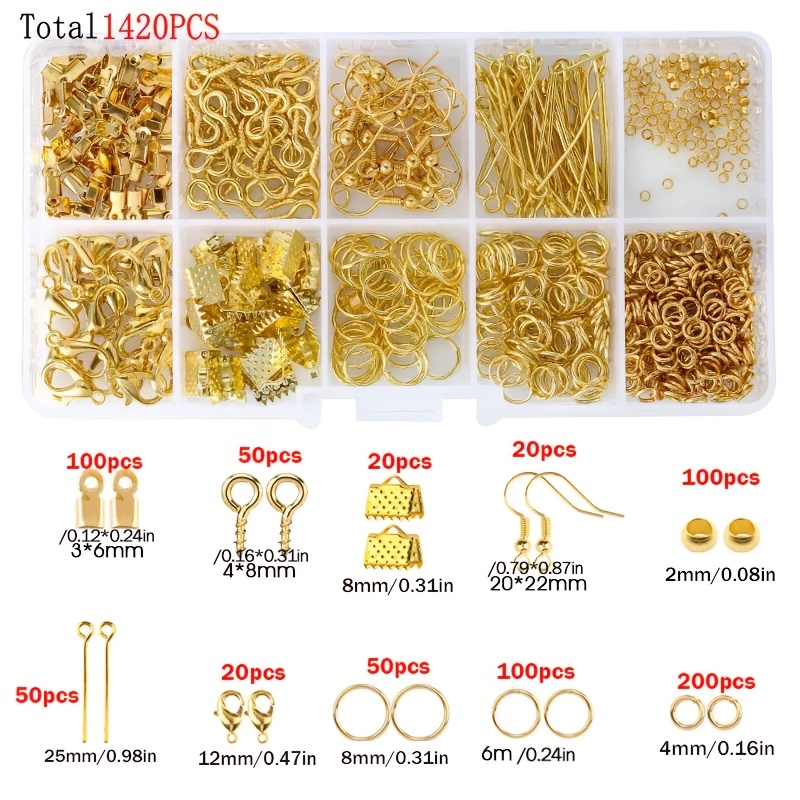 1420 piezas 1 caja Kit de acce - Jewelry Making Rings reseña y precio